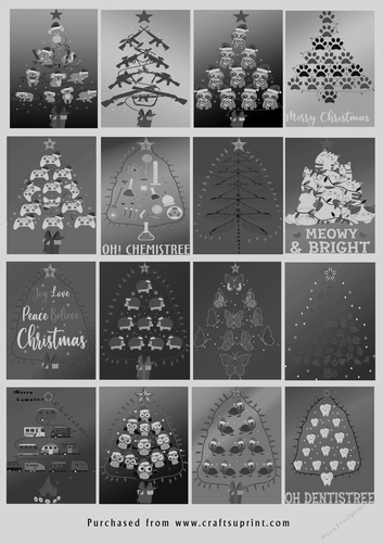 No Cut Just Print Christmas tags - Christmas Trees