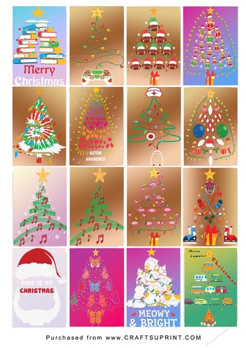 No Cut Just Print Christmas tags - Various Christmas