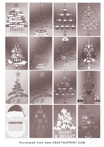 No Cut Just Print Christmas tags - Various Christmas
