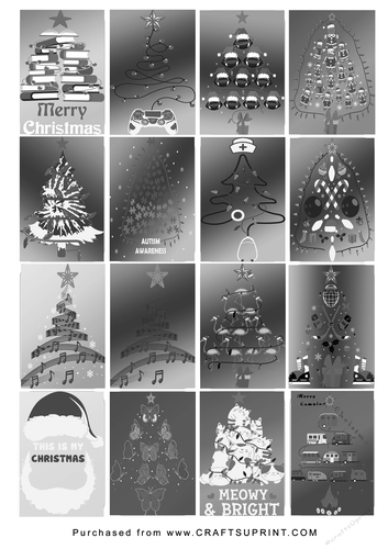 No Cut Just Print Christmas tags - Various Christmas