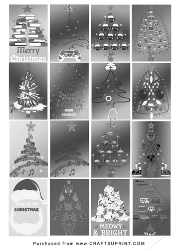 No Cut Just Print Christmas tags - Various Christmas