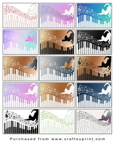 No Cut Just Print Christmas tags - Cat on a Piano