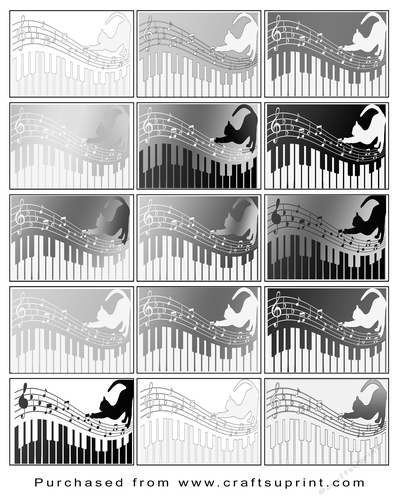 No Cut Just Print Christmas tags - Cat on a Piano