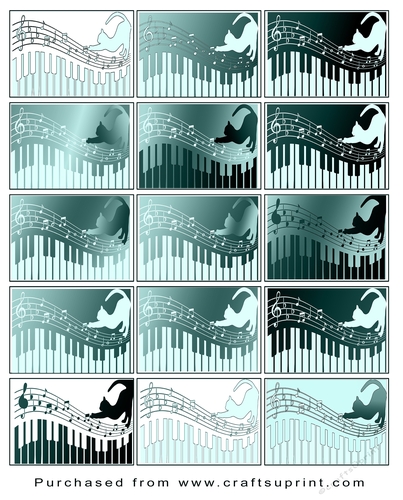 No Cut Just Print Christmas tags - Cat on a Piano