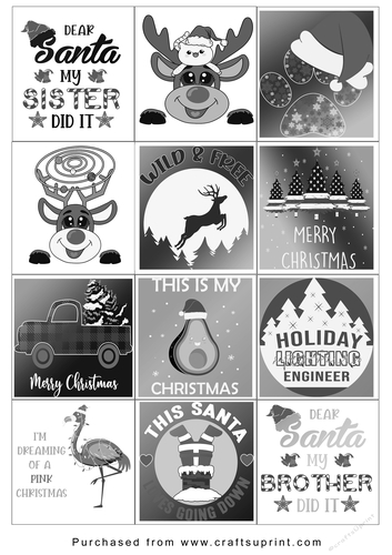 No Cut Just Print Christmas tags - Various Sayings