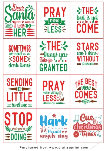 Christmas present Tags/Labels - Various Sayings