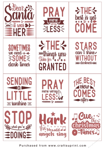 Christmas present Tags/Labels - Various Sayings