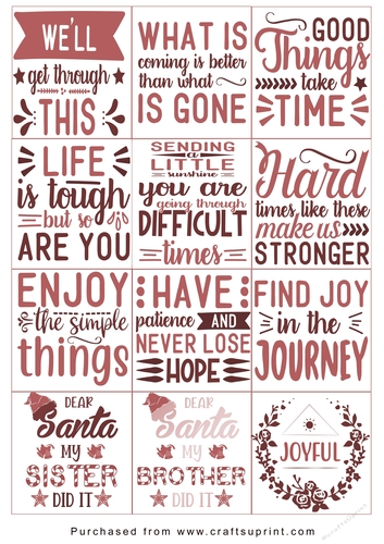 Christmas present Tags/Labels - Various Sayings