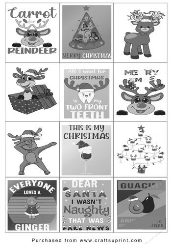 Christmas present Tags/Labels - Various Sayings