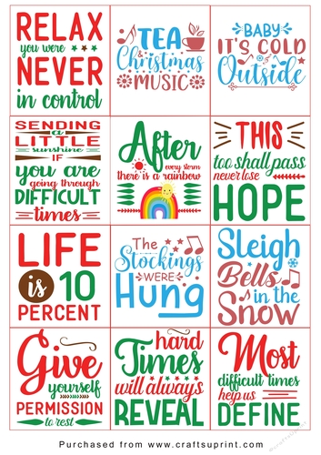 Christmas present Tags/Labels - Various Sayings