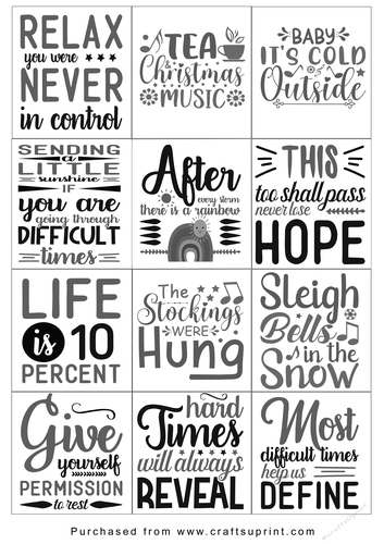 Christmas present Tags/Labels - Various Sayings