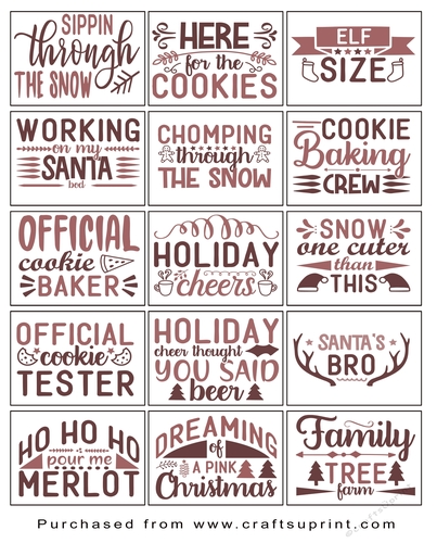Christmas present Tags/Labels - Various Sayings