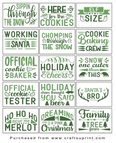 Christmas present Tags/Labels - Various Sayings