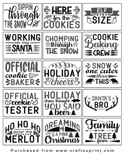Christmas present Tags/Labels - Various Sayings
