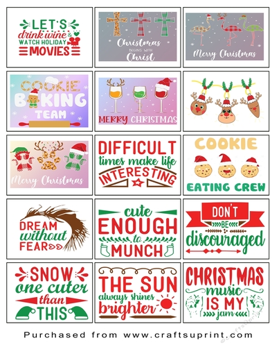 Christmas present Tags/Labels - Various Sayings