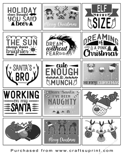 Christmas present Tags/Labels - Various Sayings