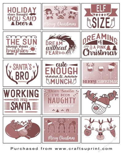 Christmas present Tags/Labels - Various Sayings