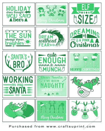 Christmas present Tags/Labels - Various Sayings