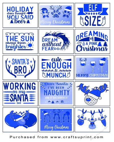 Christmas present Tags/Labels - Various Sayings