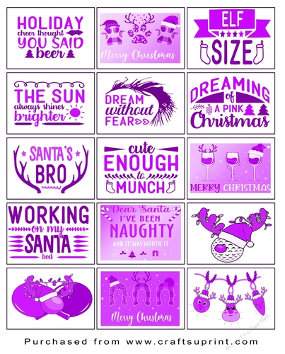 Christmas present Tags/Labels - Various Sayings