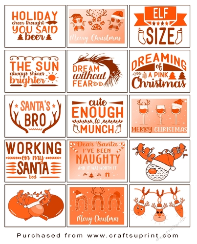 Christmas present Tags/Labels - Various Sayings