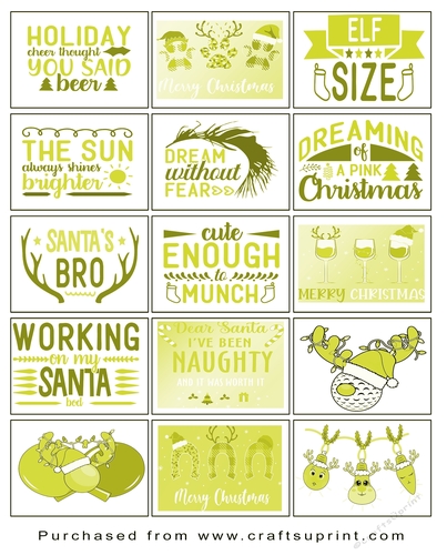 Christmas present Tags/Labels - Various Sayings