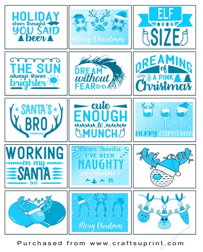 Christmas present Tags/Labels - Various Sayings