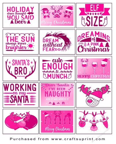 Christmas present Tags/Labels - Various Sayings