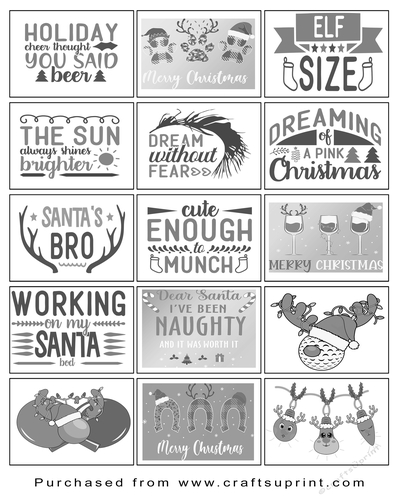Christmas present Tags/Labels - Various Sayings