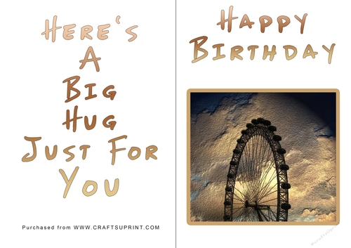 No Cut Just Print Birthday Card