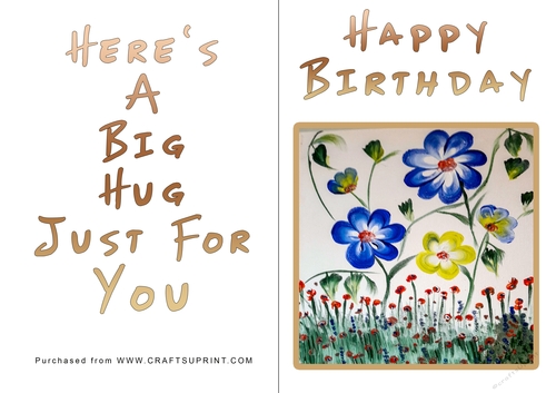 No Cut Just Print Birthday Card
