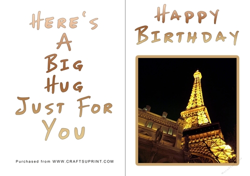 No Cut Just Print Birthday Card