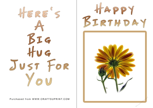 No Cut Just Print Birthday Card