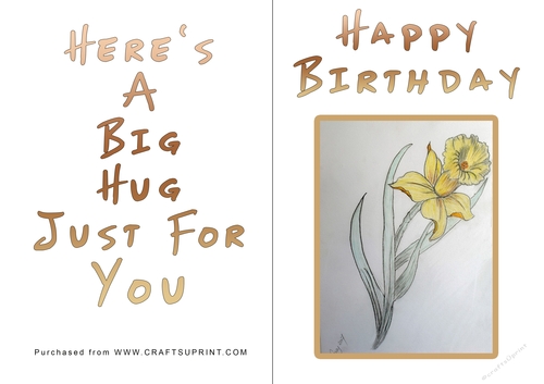 No Cut Just Print Birthday Card