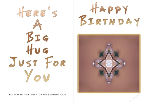 No Cut Just Print Birthday Card - Big Hugs