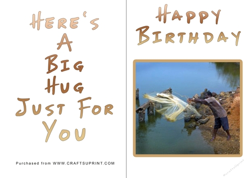 No Cut Just Print Birthday Card - Big Hugs