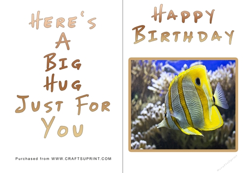 No Cut Just Print Birthday Card - Big Hugs