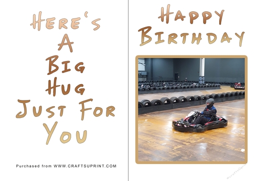 No Cut Just Print Birthday Card - Big Hugs