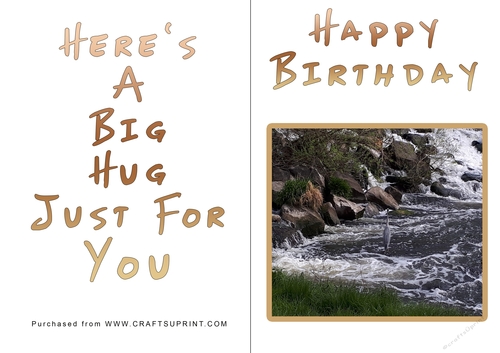 No Cut Just Print Birthday Card - Big Hugs