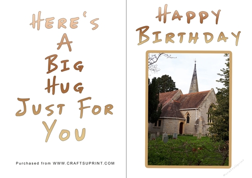 No Cut Just Print Birthday Card - Big Hugs