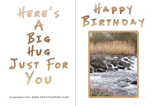 No Cut Just Print Birthday Card - Big Hugs
