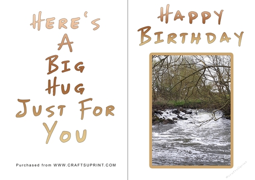 No Cut Just Print Birthday Card - Big Hugs