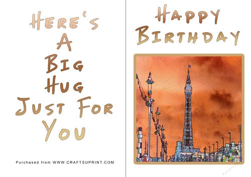 No Cut Just Print Birthday Card - Big Hugs