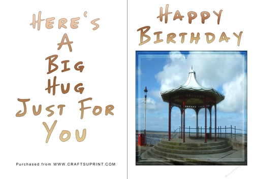 No Cut Just Print Birthday Card - Big Hugs