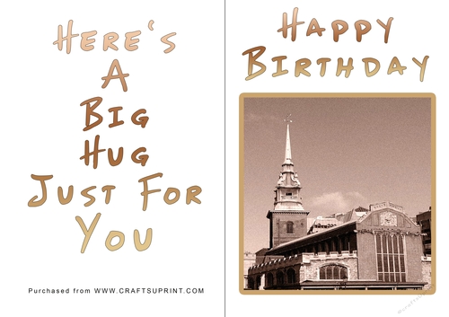 No Cut Just Print Birthday Card - Big Hugs