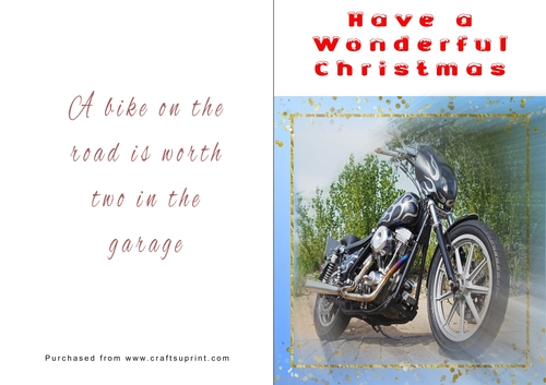 No Cut Just Print Christmas Cards - Motorbikes