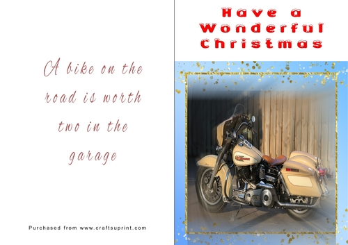 No Cut Just Print Christmas Cards - Motorbikes