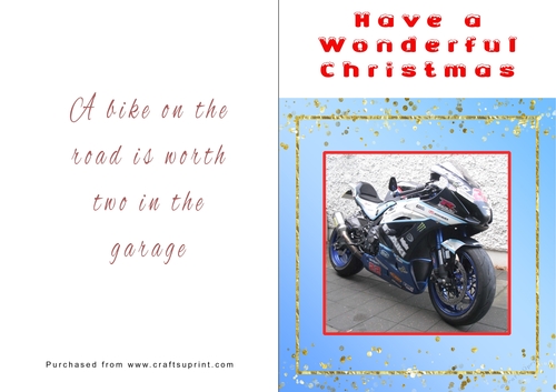 No Cut Just Print Christmas Cards - Motorbikes