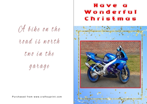 No Cut Just Print Christmas Cards - Motorbikes