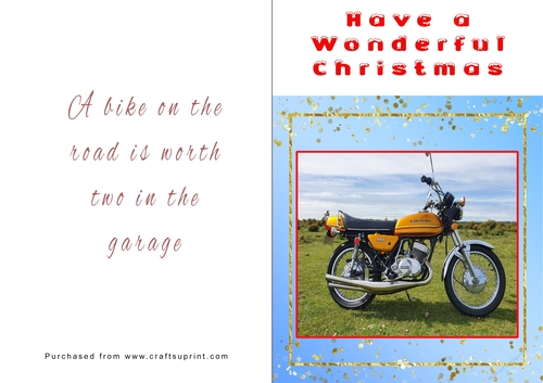 No Cut Just Print Christmas Cards - Motorbikes
